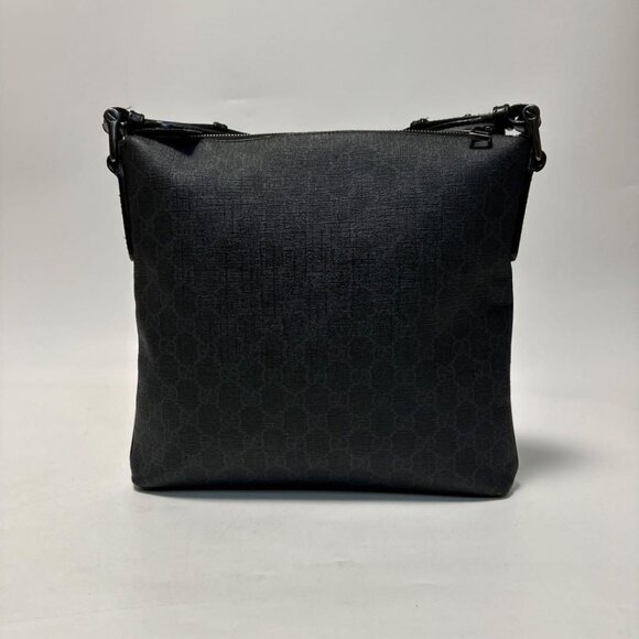 Authentic Gucci GG Plus Large Crossbody Bag Messenger Web Canvas Black Mens - Picture 3 of 11